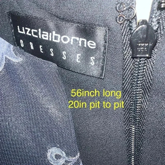 NEW with tags Liz Claiborne Long Sleeve Navy Blue Floral Dress Women’s Size 16 - Picture 11 of 11